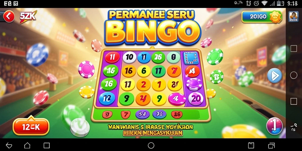 Tampilan gameplay seru di aplikasi Bingo 5ZK.