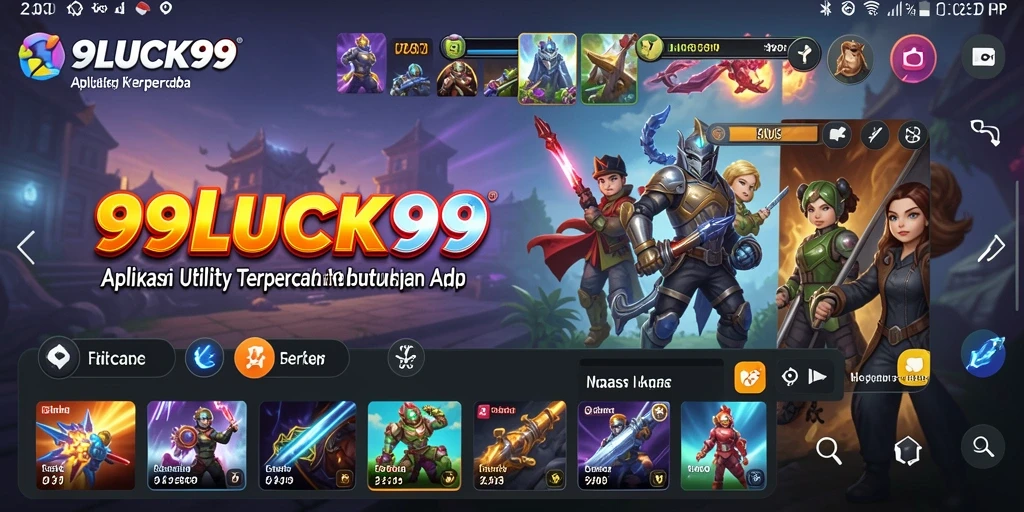 Tampilan utama aplikasi 99LUCK99 yang menawarkan berbagai fitur Utility.