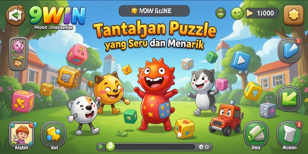 Screenshot gameplay 9WIN menampilkan tantangan puzzle yang menegangkan.