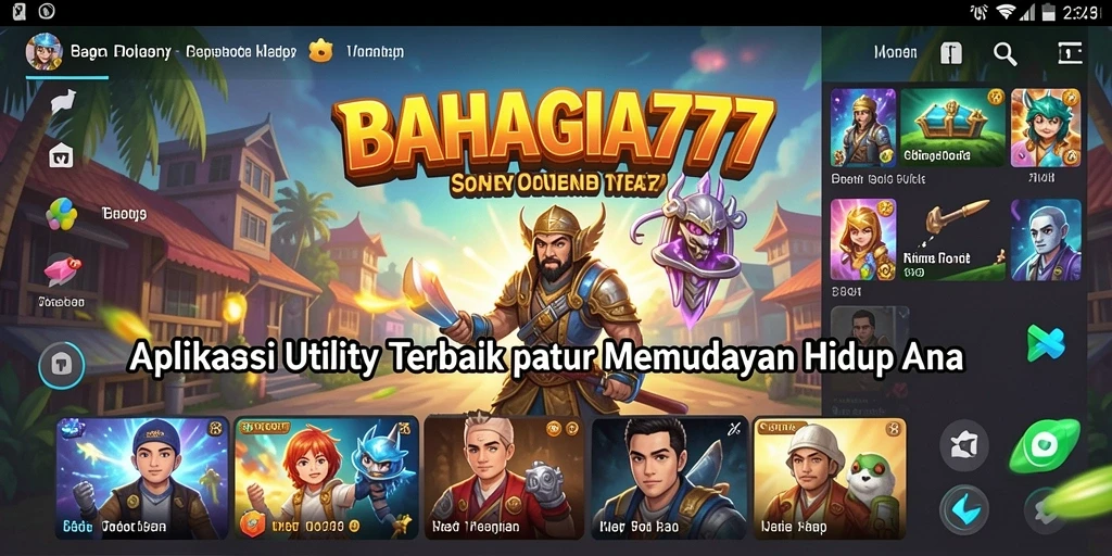Tampilan utama BAHAGIA777 yang sederhana dan efisien.