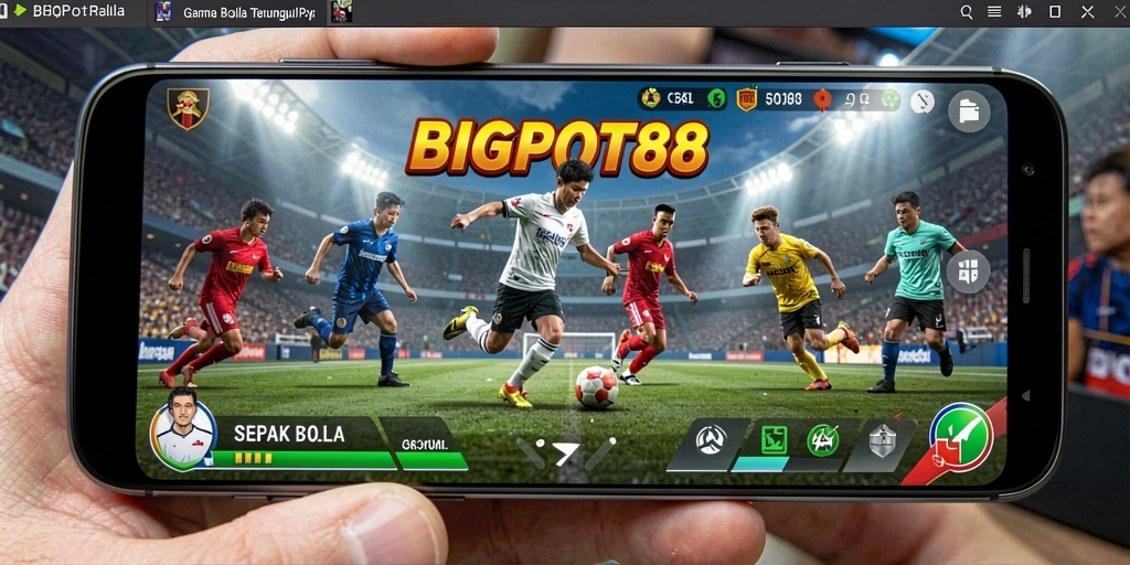 Tampilan gameplay seru di BIGPOT88 dengan aksi sepak bola menarik.