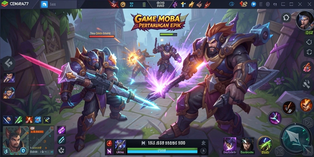 Tampilan menarik dari gameplay CEMARA77 dengan pertarungan seru.