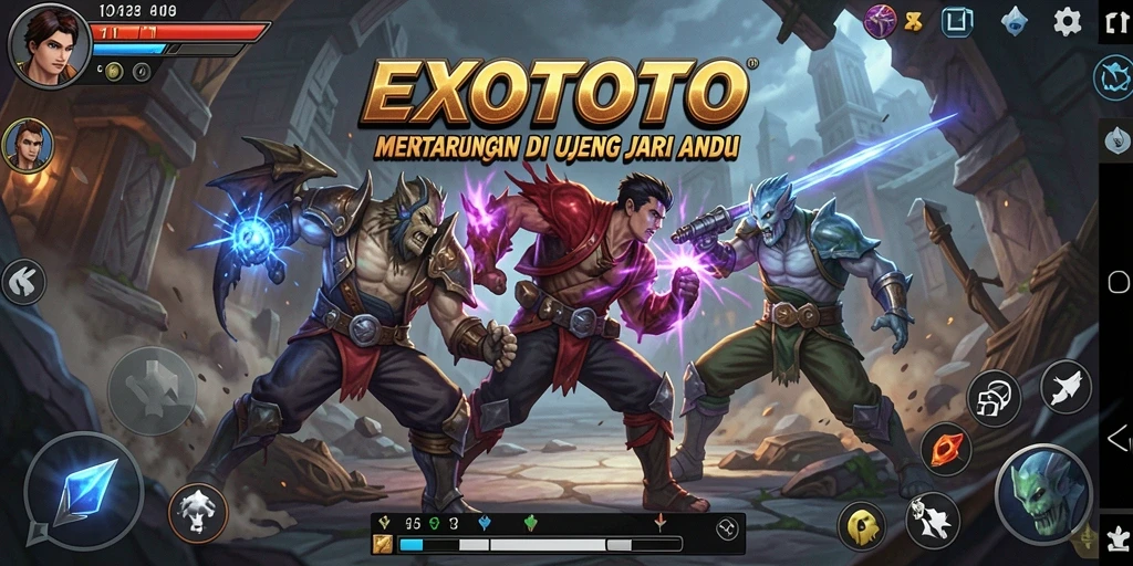 Tampilan grafis yang menakjubkan dalam gameplay Fighting EXOTOTO.