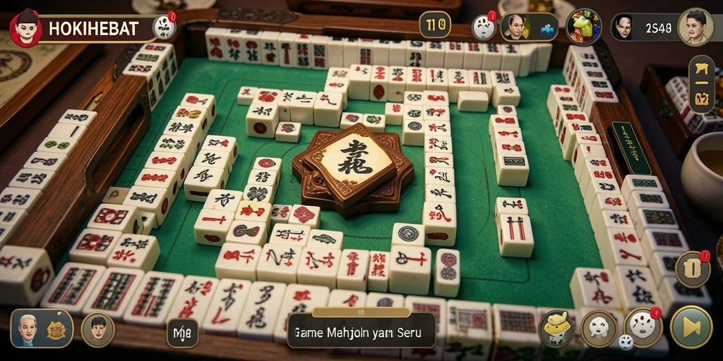 Screenshot HOKIHEBAT menampilkan aksi seru permainan Mahjong.