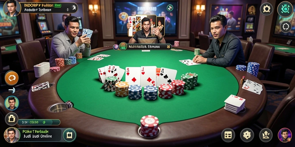 Tampilan gameplay Poker yang mendebarkan di INDORP.