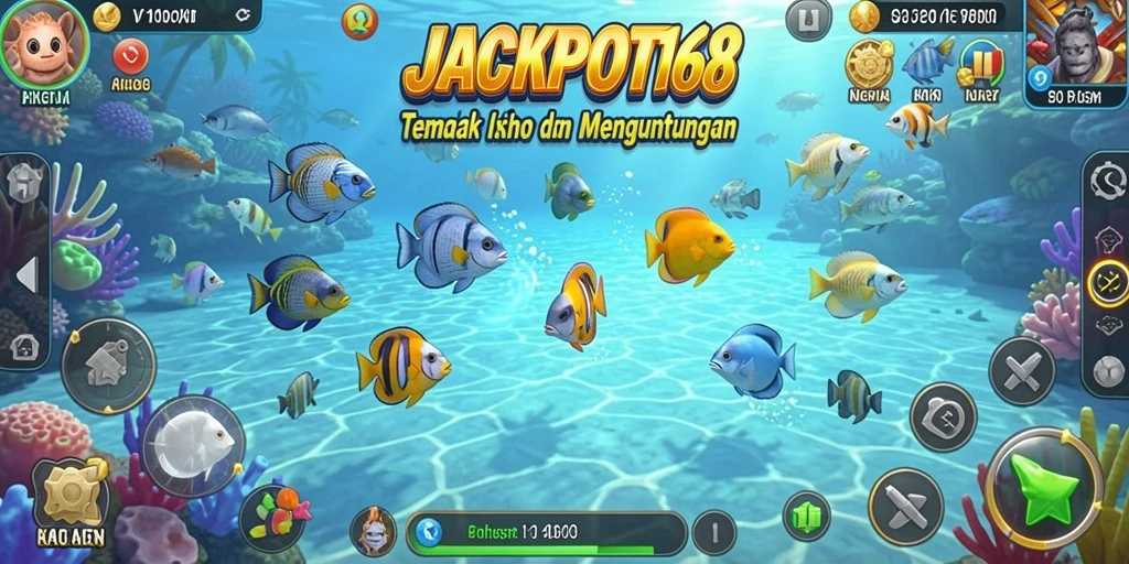 Tampilan gameplay seru JACKPOT168 Tembak Ikan yang menantang.