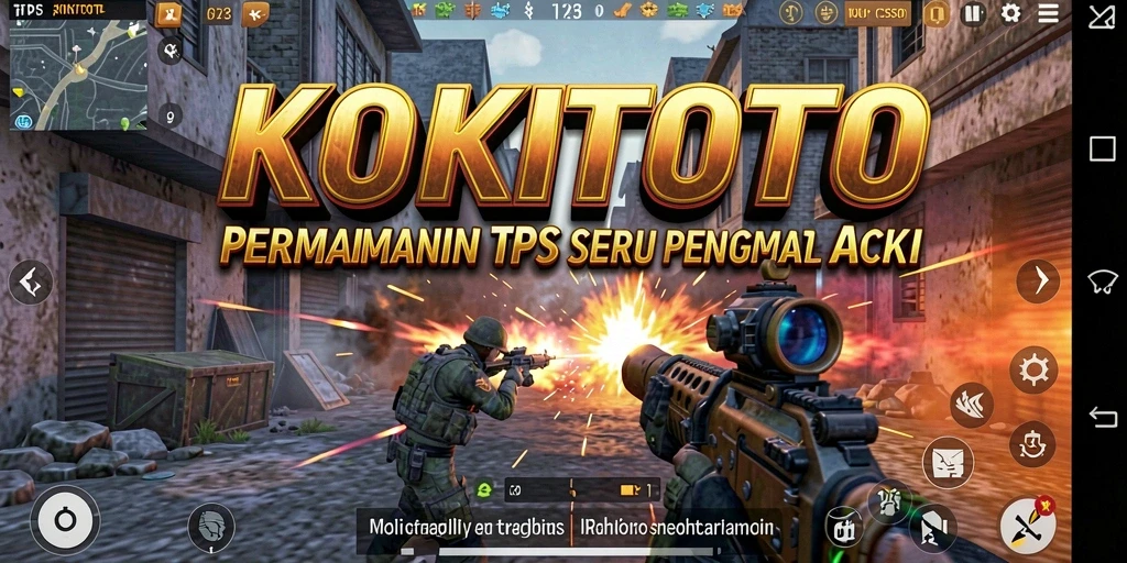 Screenshot gameplay KOKITOTO menampilkan aksi seru di arena.