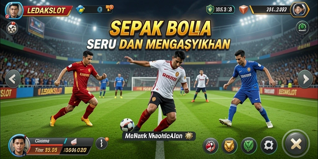 Tampilkan gameplay seru dalam LEDAKSLOT dengan tim sepak bola.