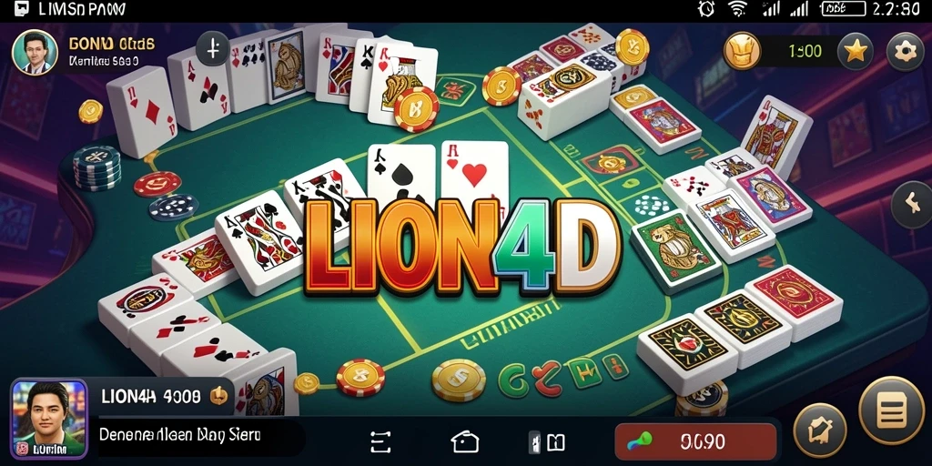Tampilan gameplay LION4D yang memikat dengan nuansa domino.