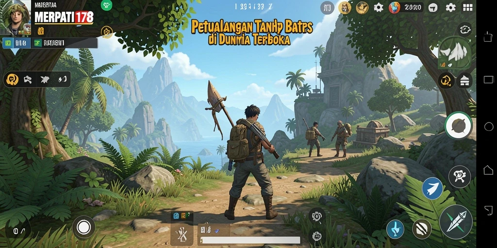 Tangkapan layar gameplay yang menunjukkan dunia terbuka MERPATI178.