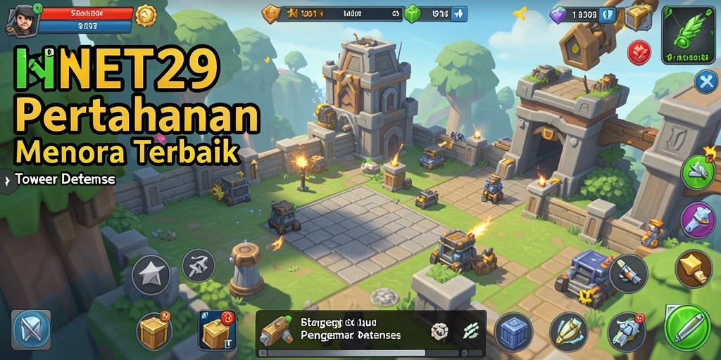 Tampilan gameplay NET29 menunjukkan strategi menara yang dinamis dan menantang.