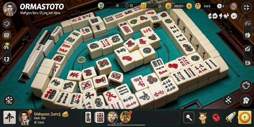 Tangkapan layar ORMASTOTO menampilkan gameplay seru saat menyusun ubin Mahjong.