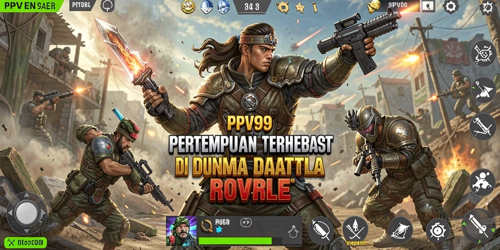 Tangkapan layar gameplay PPV99 yang menampilkan perang sengit di dunia Battle Royale.