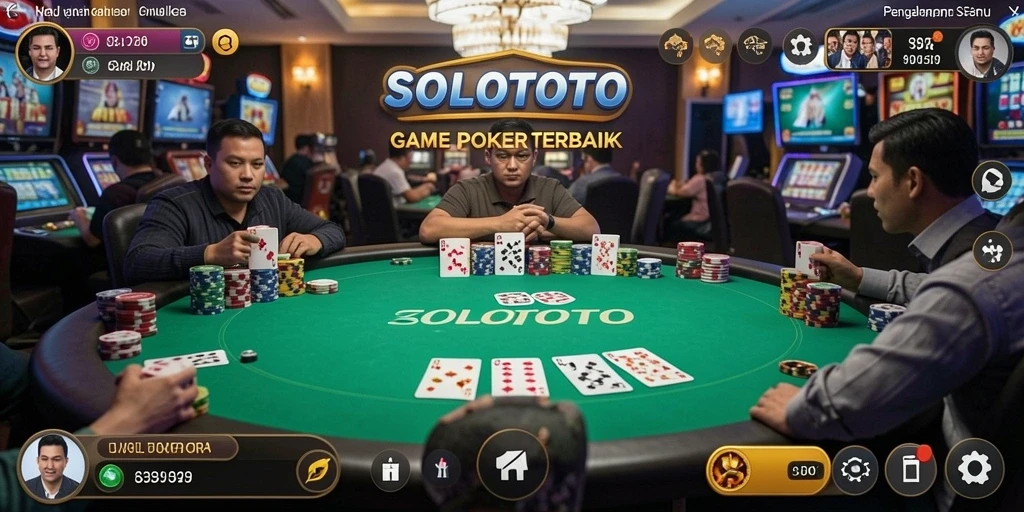 Tampilan screenshot utama SOLOTOTO dengan aksi seru permainan poker.