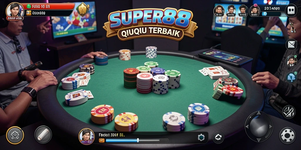 Gameplay mendebarkan QiuQiu di SUPER88 dengan pemain berkompetisi.
