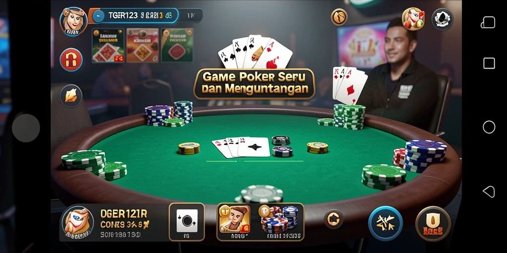 Gameplay seru TGER123 yang menunjukkan aksi poker langsung.