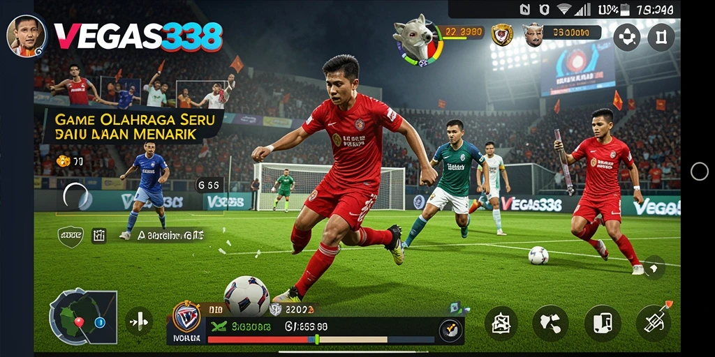 Tampilan gameplay real-time dari game olahraga yang menegangkan.