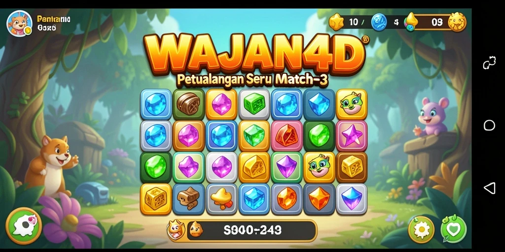Tampilan gameplay seru di WAJAN4D saat mencocokkan item.