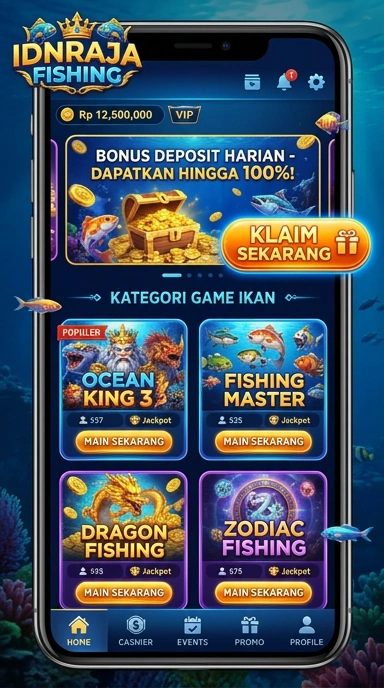 Tampilan utama aplikasi idnraja yang menarik dan mudah dinavigasi.